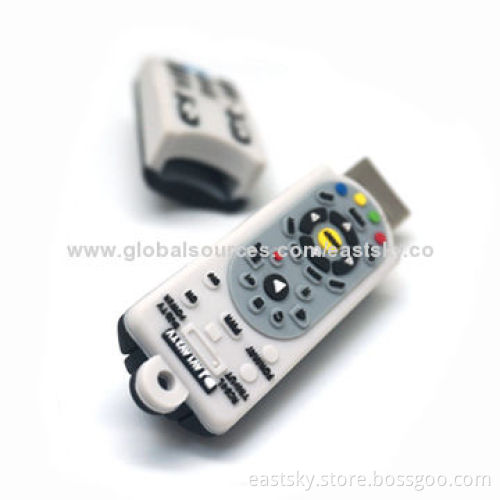 Custom Remote Control Thumb Drive, Made of Soft PVC Material, OEM Orders Welcomed